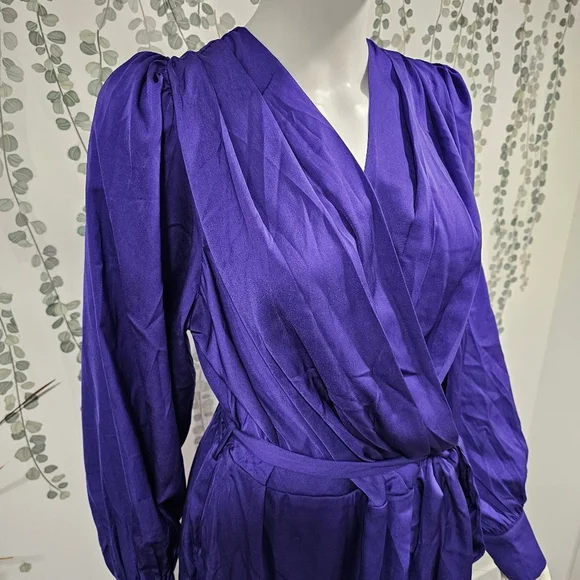 City Chic Opulent Dress - royal purple Sz XS or 14 - Picture 4 of 11